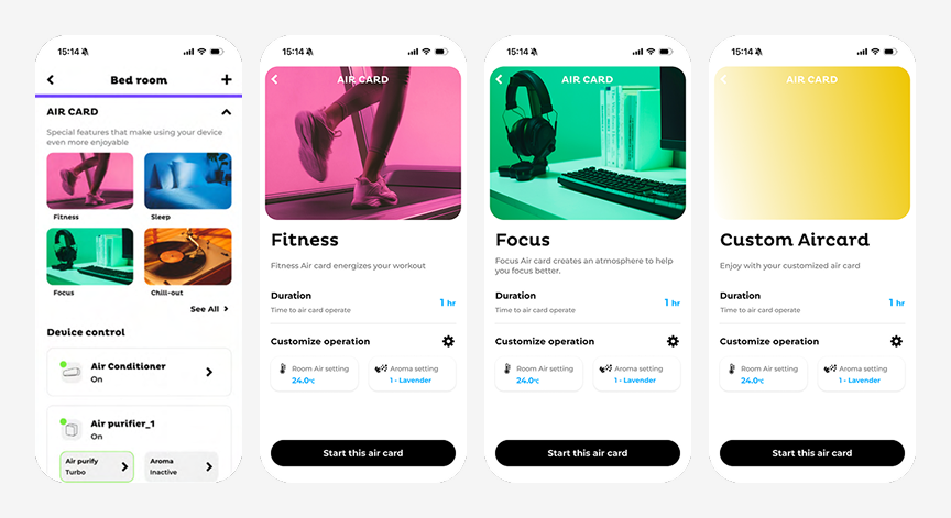 AIR CARDのアプリ画面